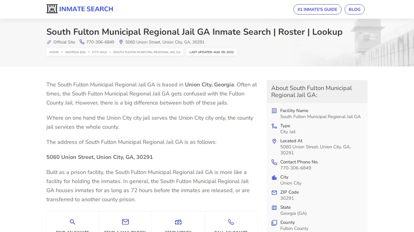 South Fulton Municipal Regional Jail GA Inmate Search ...